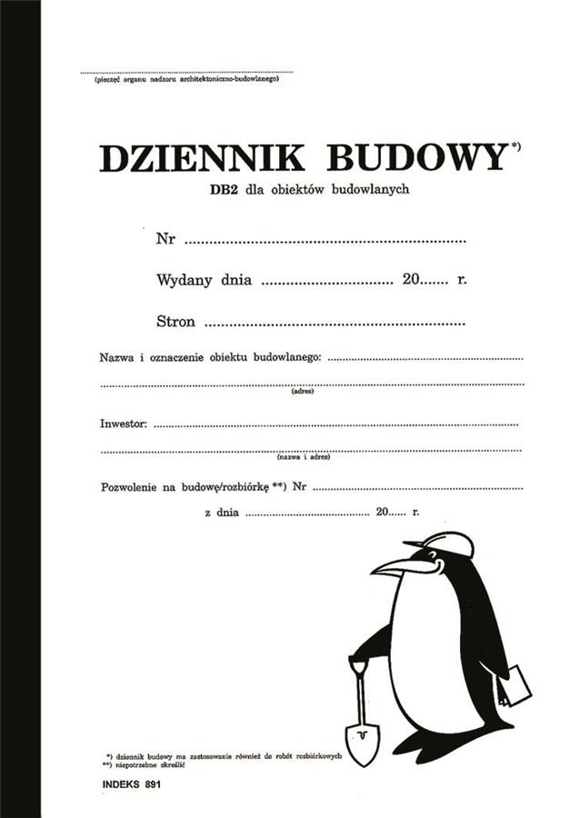 ND39_57596 DZIENNIK BUDOWY A4 DB2 PIR 891