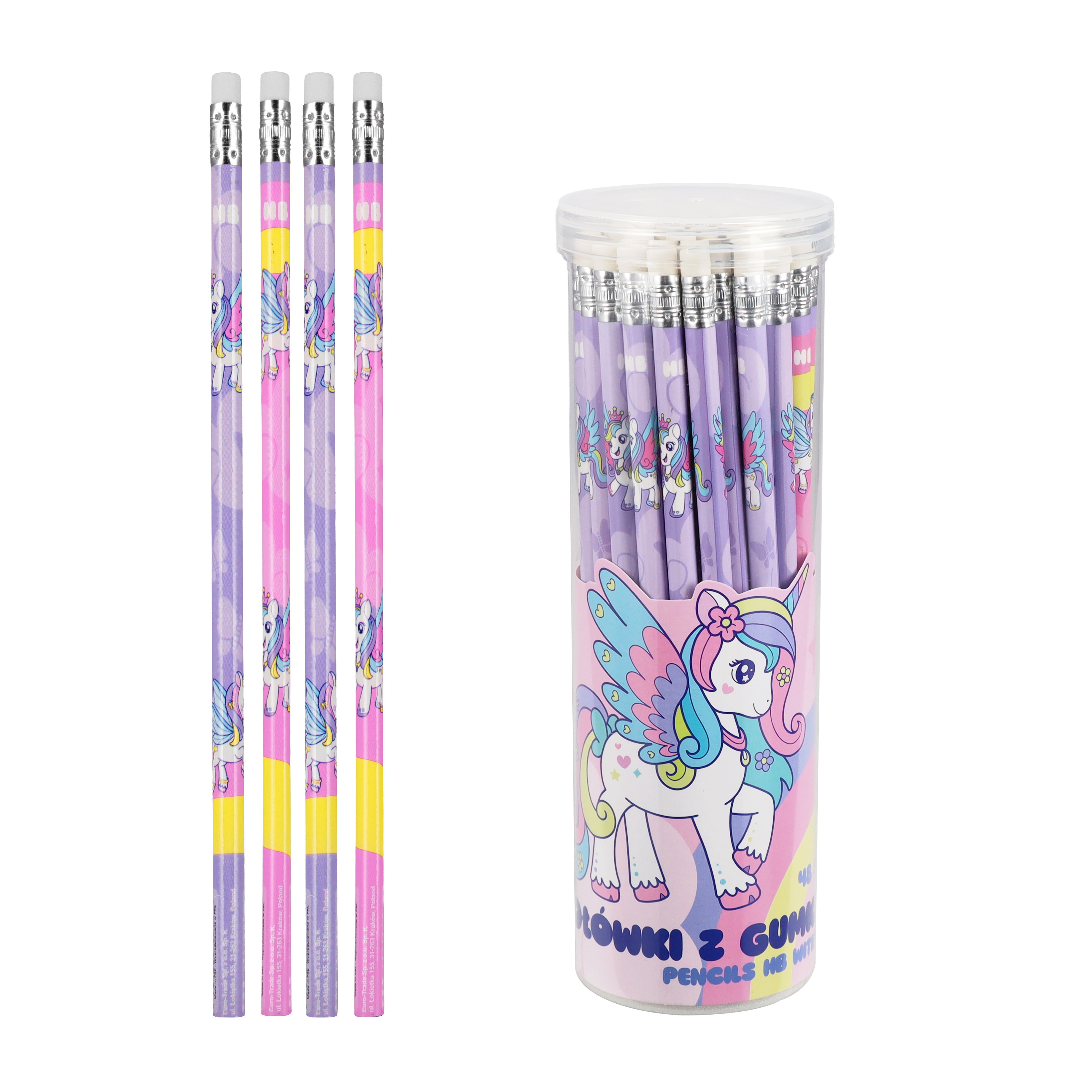 matita con gomma hb unicorn starpak tuba