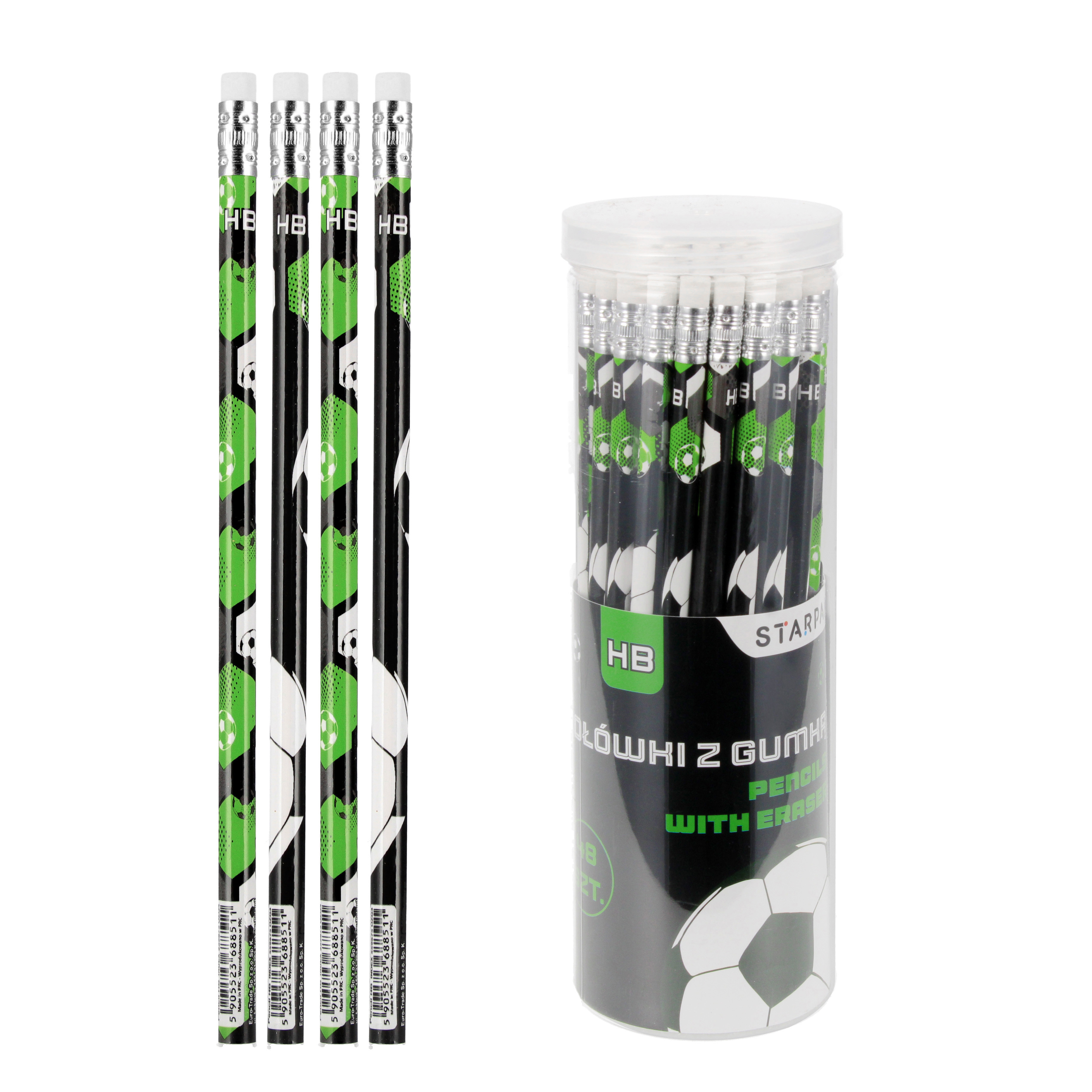matita con gomma hb Football tubo starpak