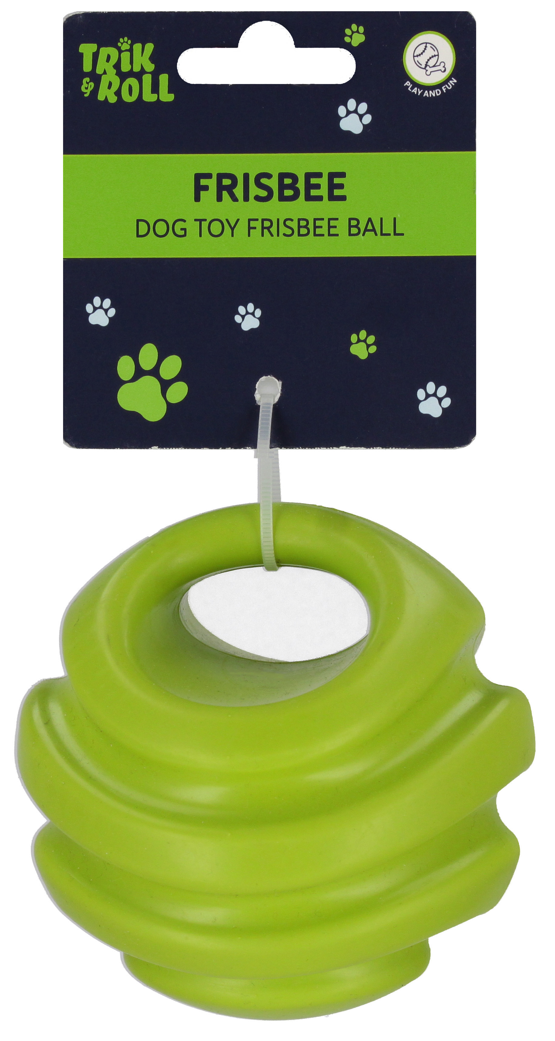 Giocattolo per cani, palla frisbee verde da 12 cm,