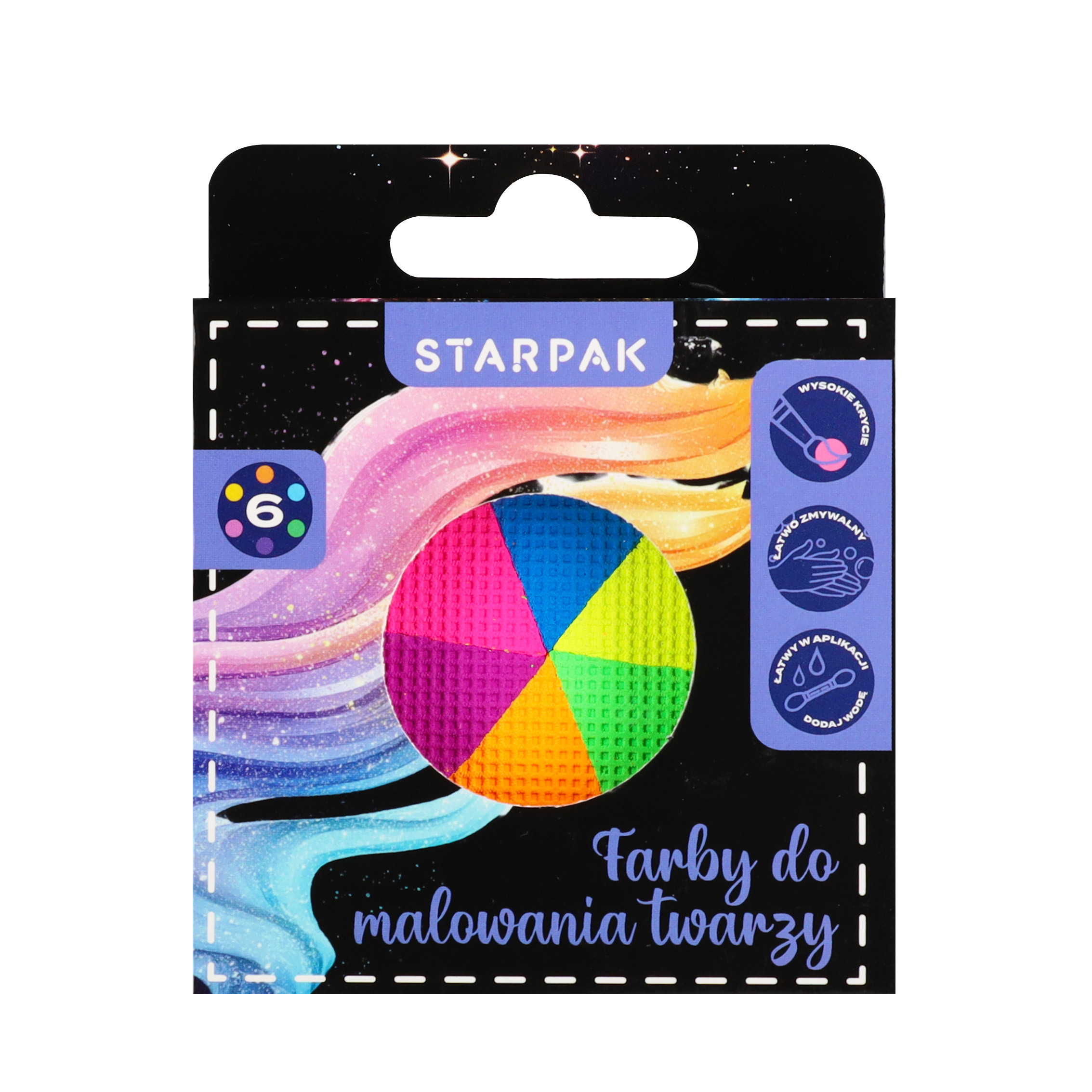 Colori per il viso 6 colori Starpak palette di pol