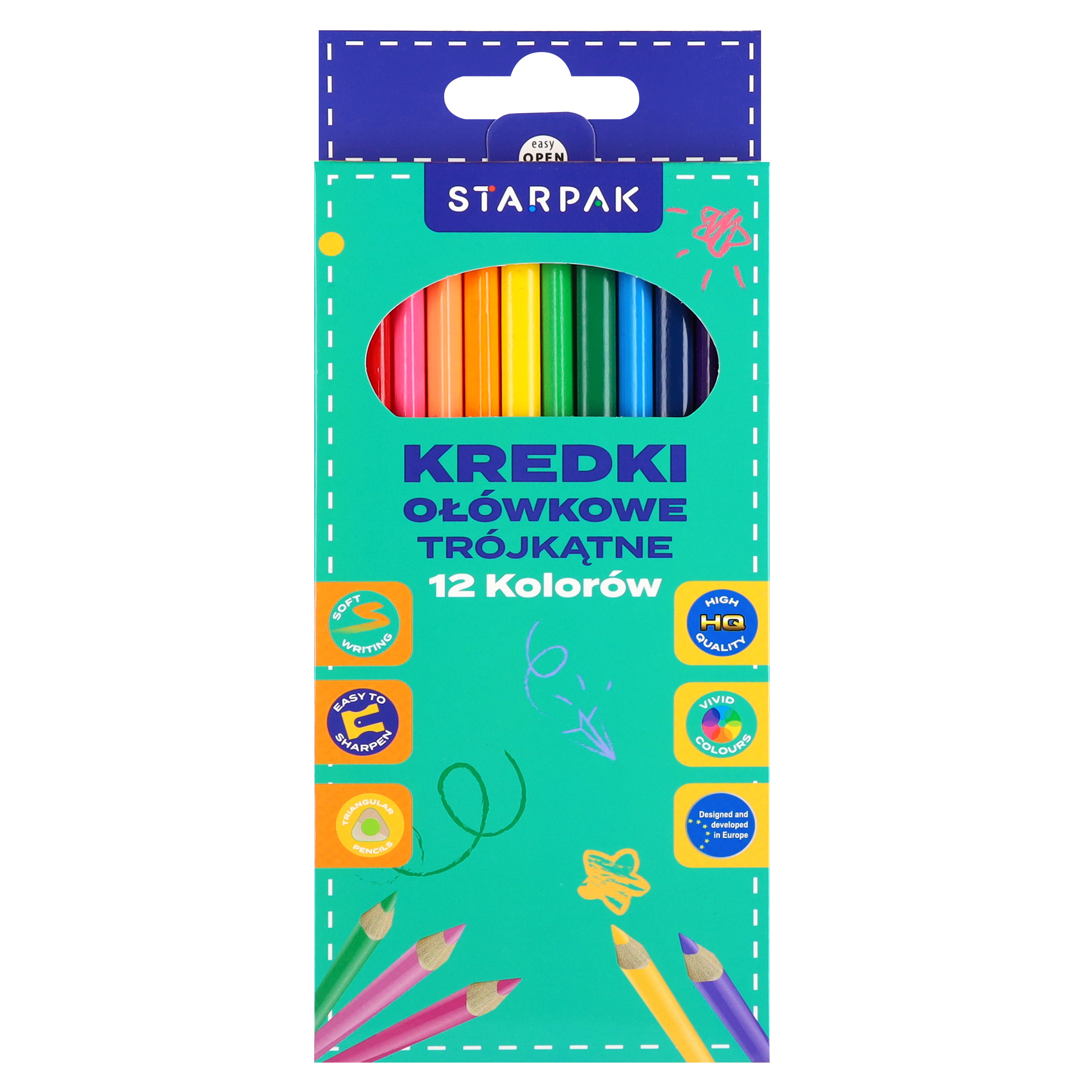 Matite colorate triangolari Starpa per la scuola,