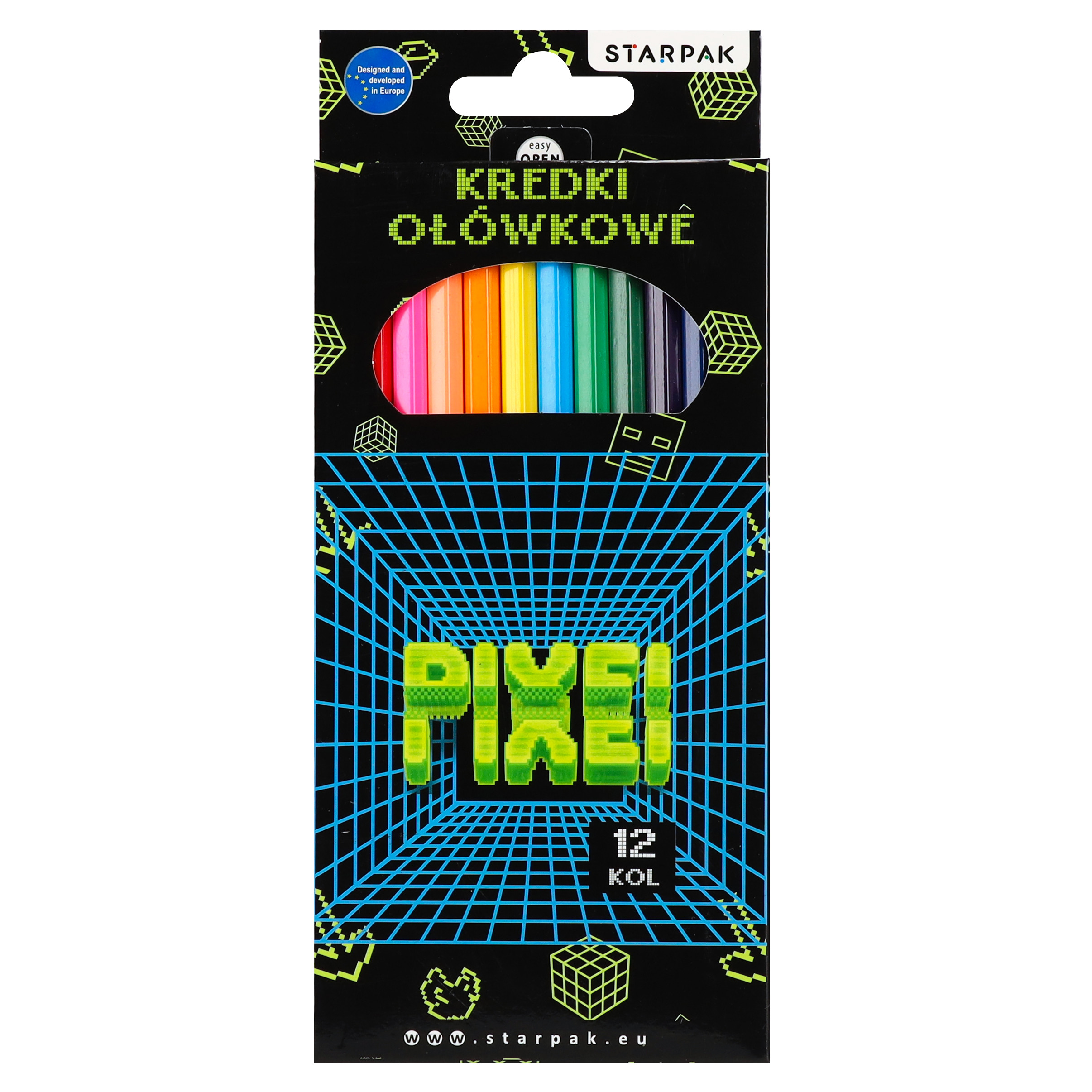 Gioco pixel a 12 colori1 matite Starpak