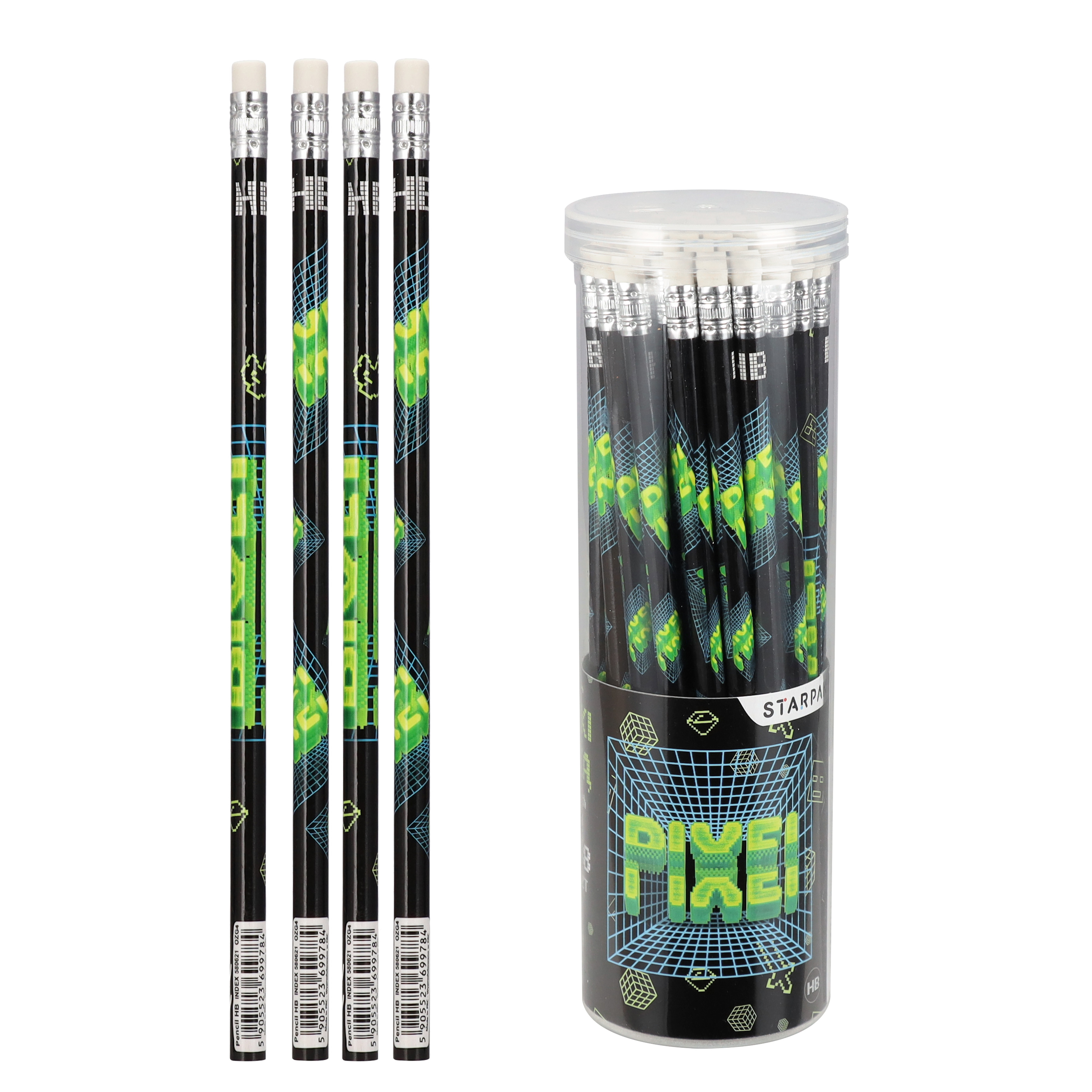 matita con gomma hb pixel game starpak tube 288/