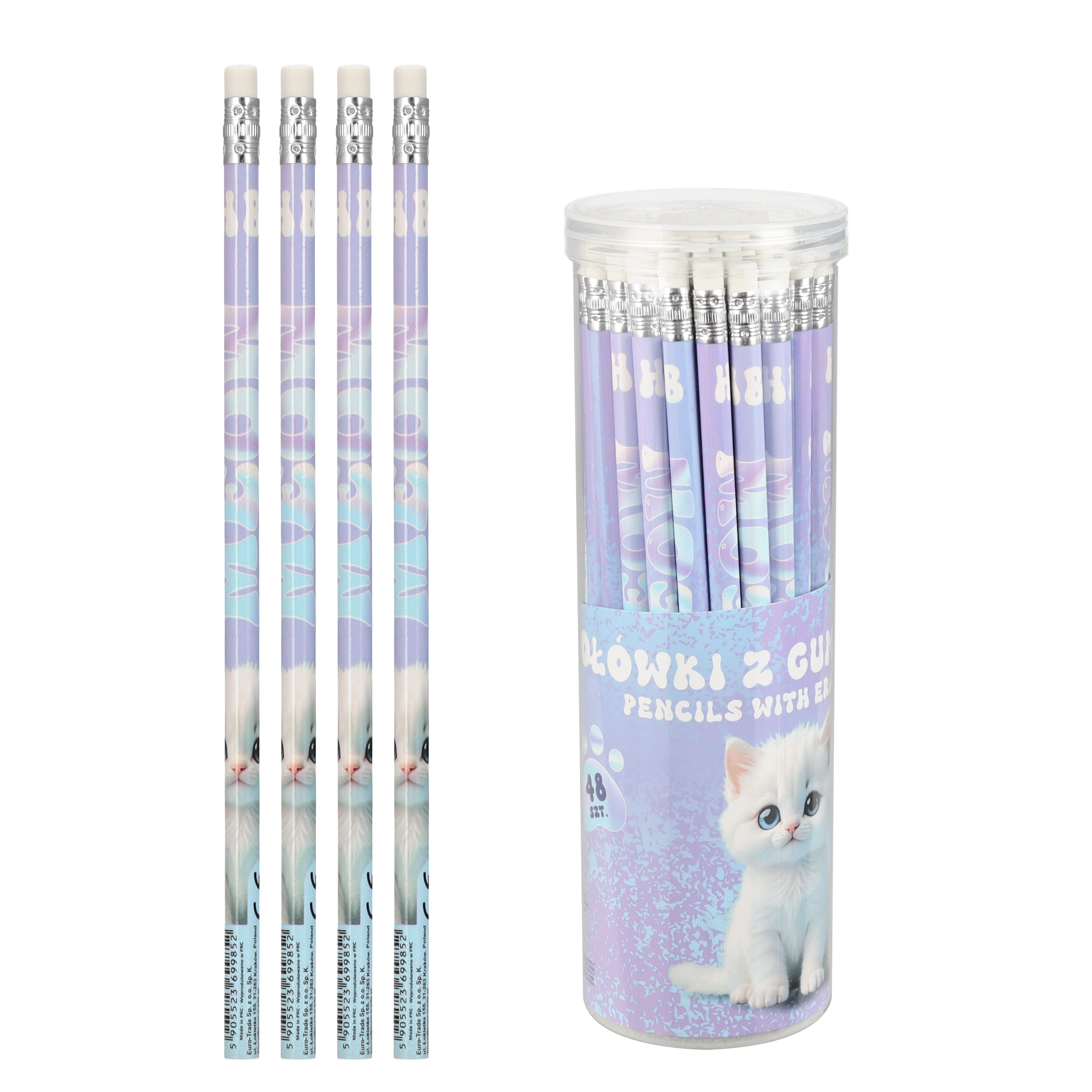 matita con gomma hb simpatico gattino starpak tube
