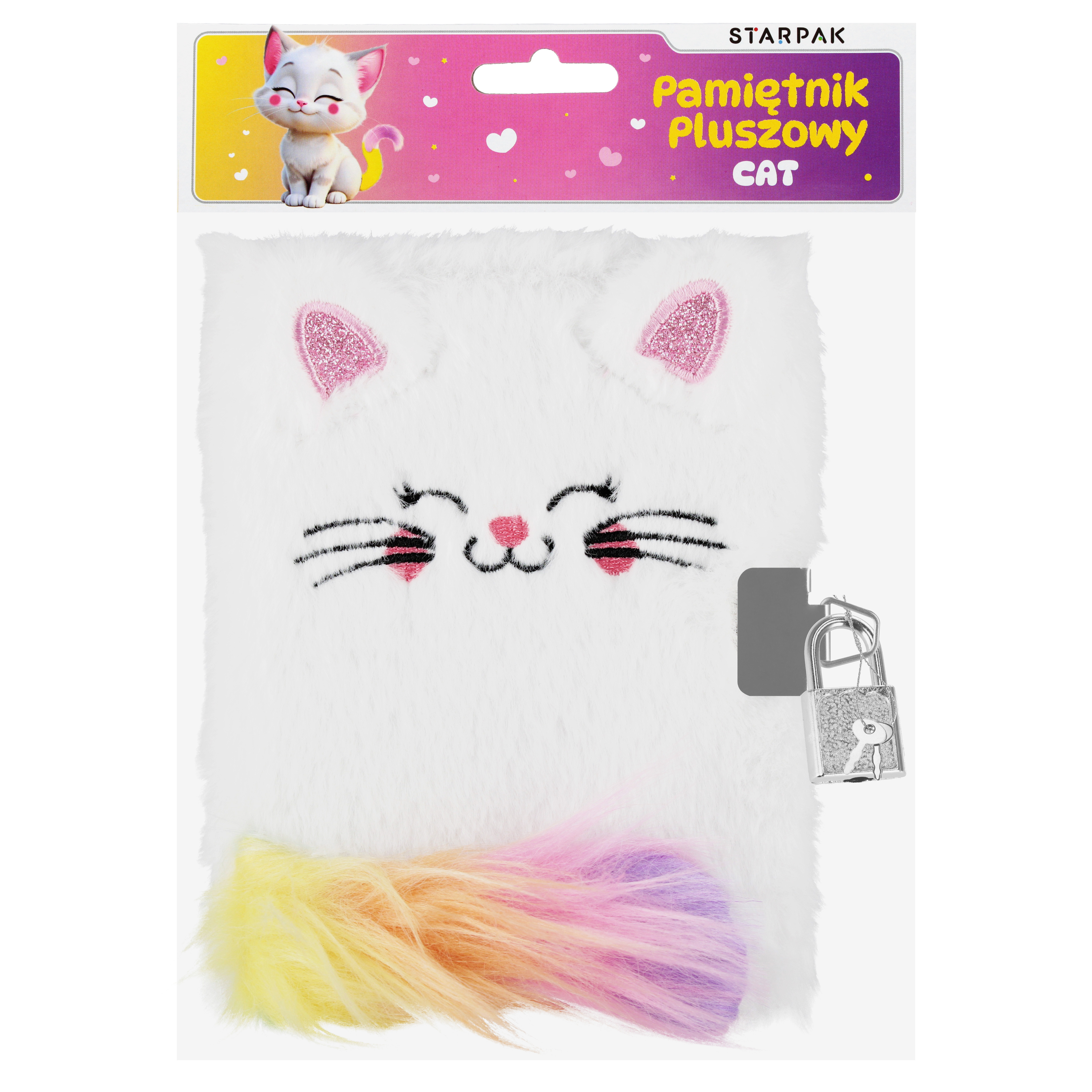 diario di peluche con chiusura 160x130/80k gatto s