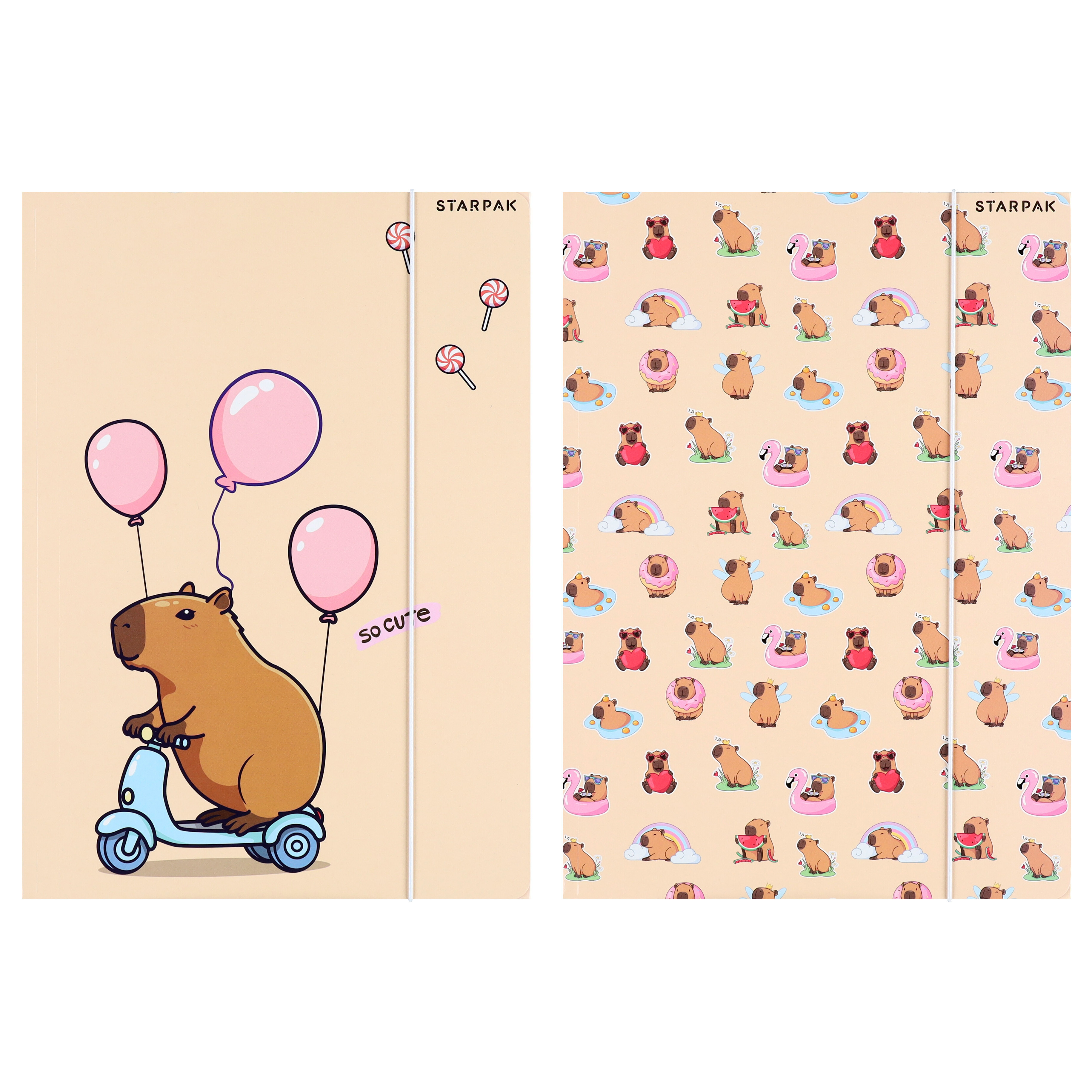 cartella con elastico carta A4 capibara mix2stk la