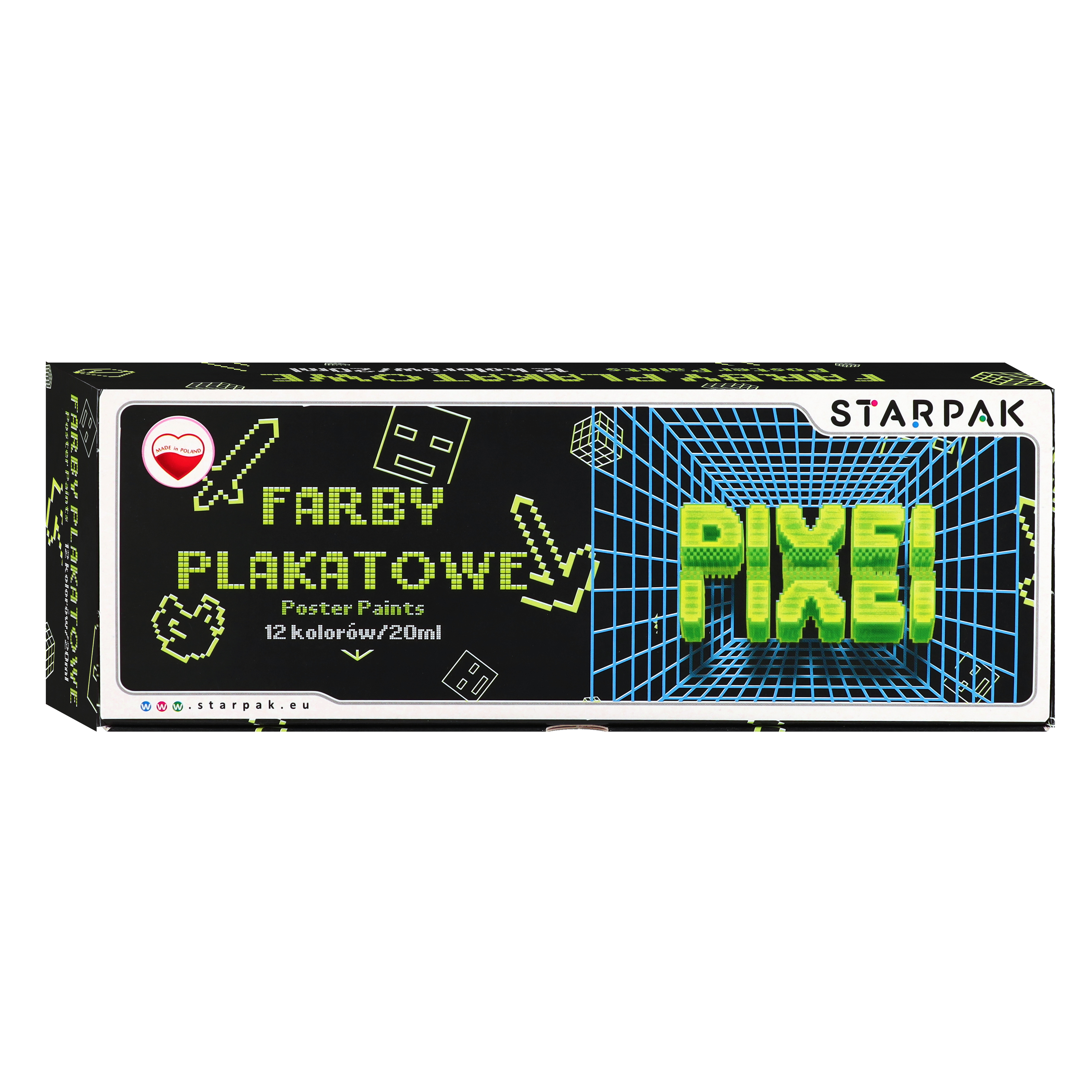 poster dipinge 12 colori 20ml pixel game1 starpa