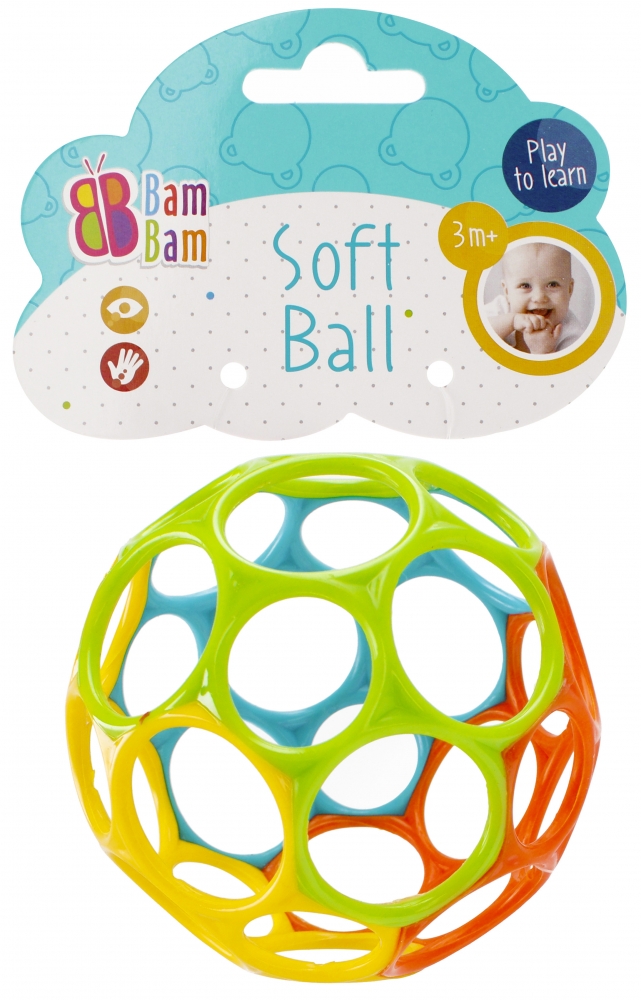 bam bam pallina di gomma arcobaleno 11x17x10 borsa