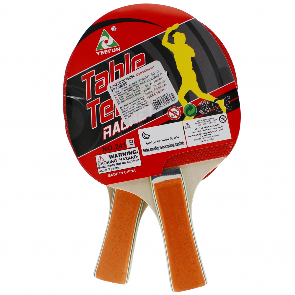 racchette da ping pong + 3 palle coperchio 241b