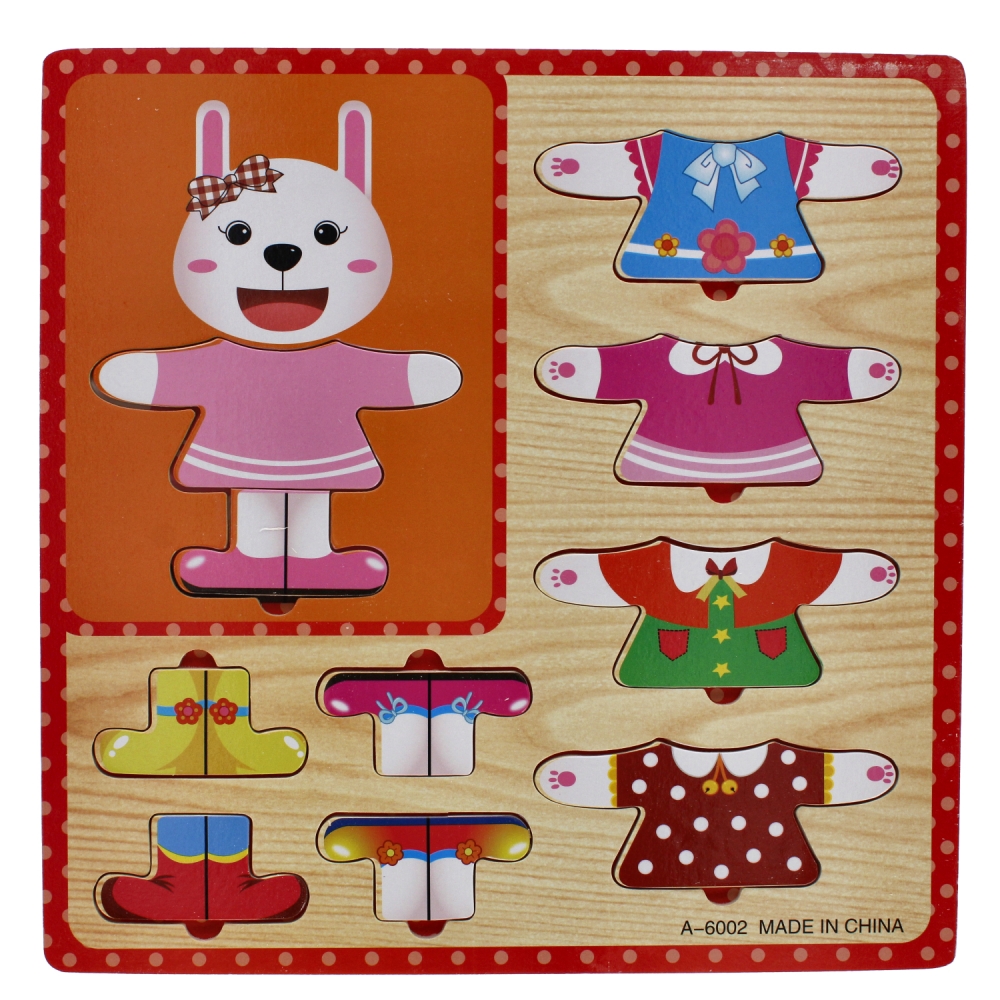 puzzle disegnato dress up 10el 30x30 mc legno 80 /