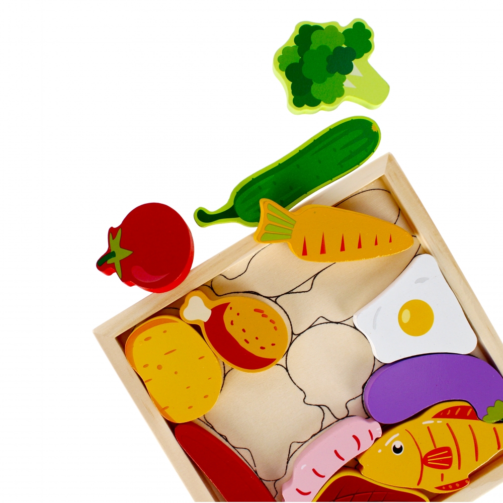 puzzle vegetale in legno 12 pezzi 17x17x2 mc lamin