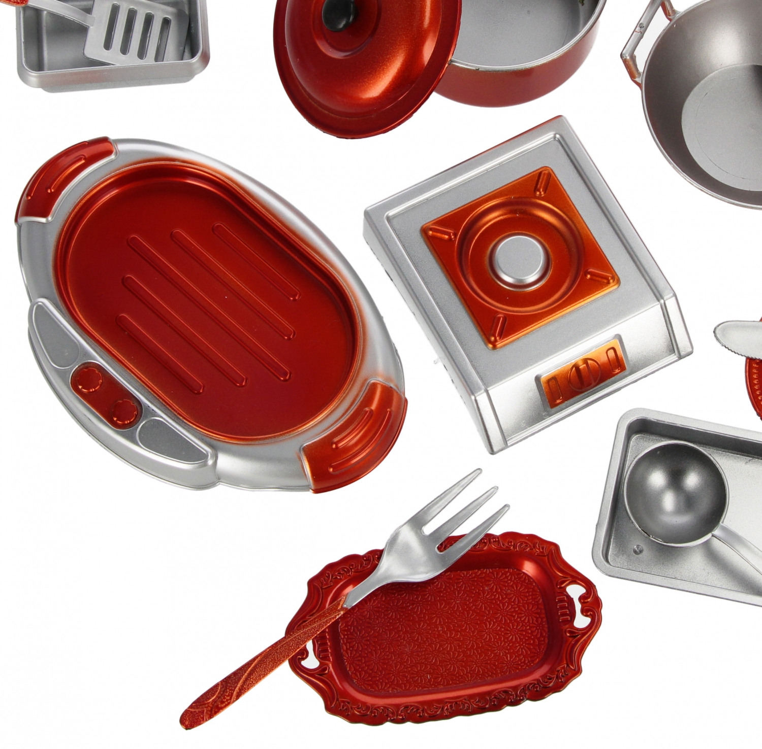 utensili da cucina + fornello + bilancia 42x27x10