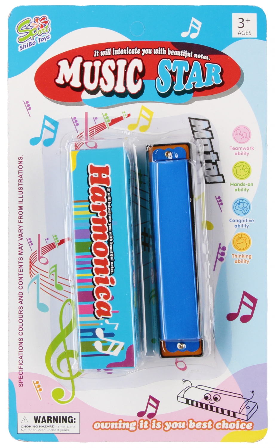 armonica met/plast 16x27x3 mix4 mc blister