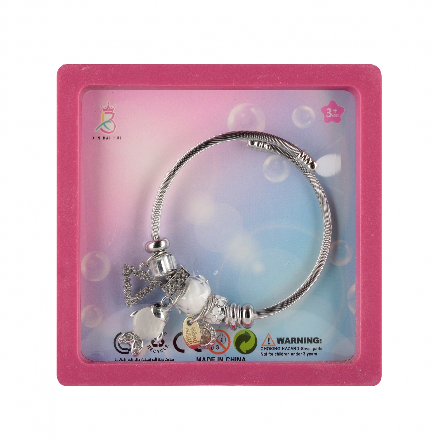 set di bellissimi braccialetti di cristallo 11x11x