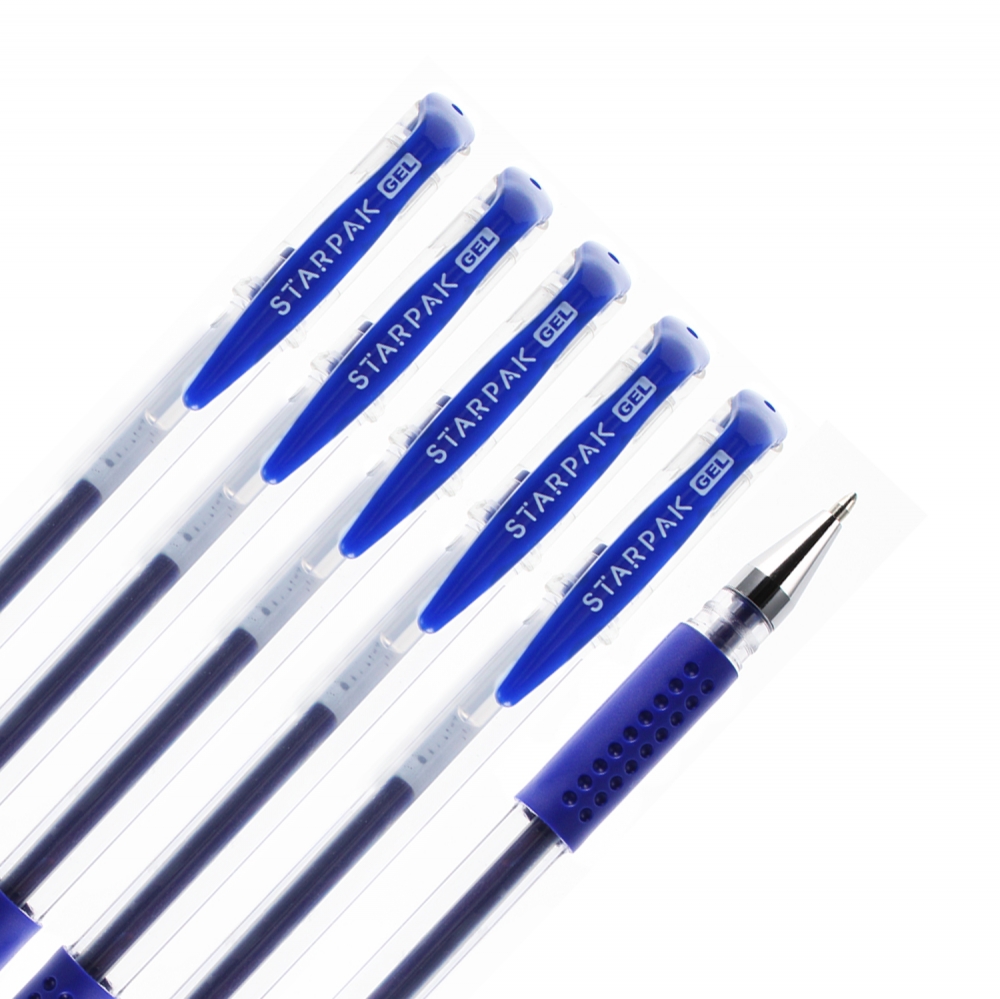 penna gel chiusa 0,5 grip blu starpa