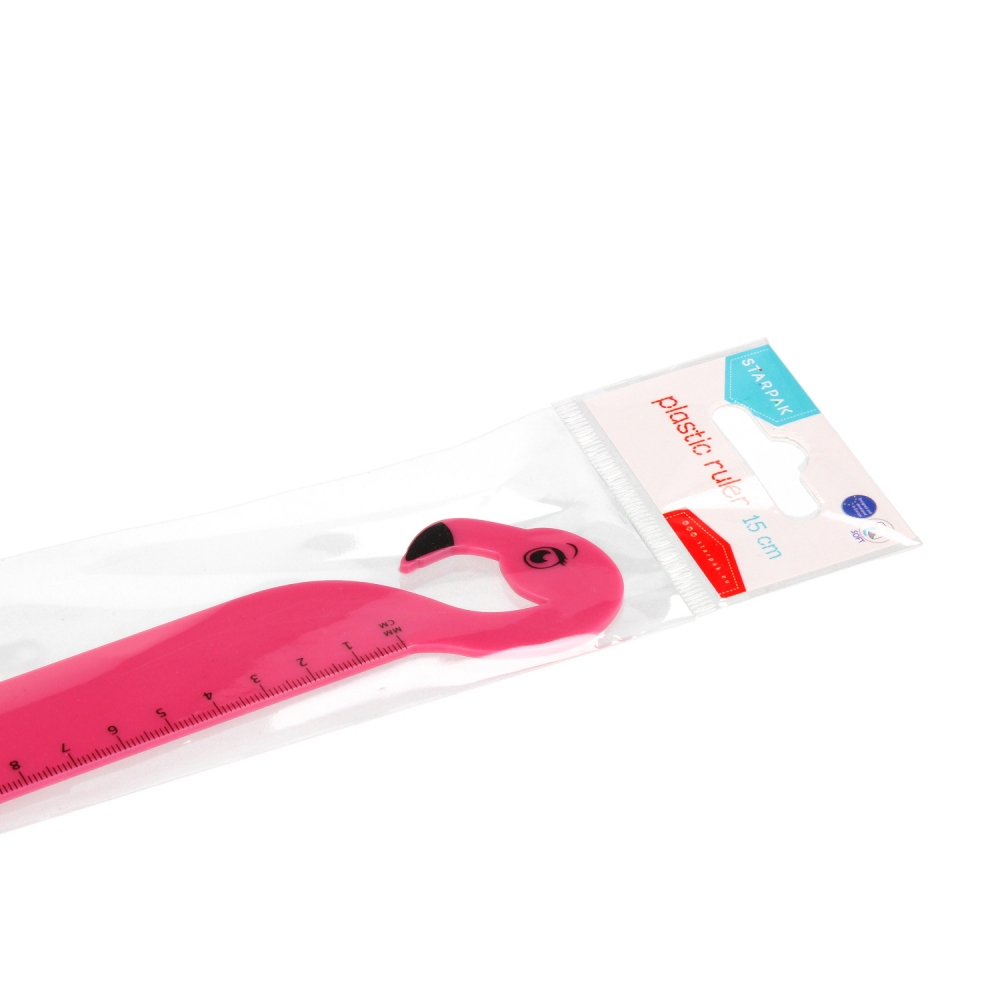 Righello fenicottero 15cm borsa starpak con ciondo