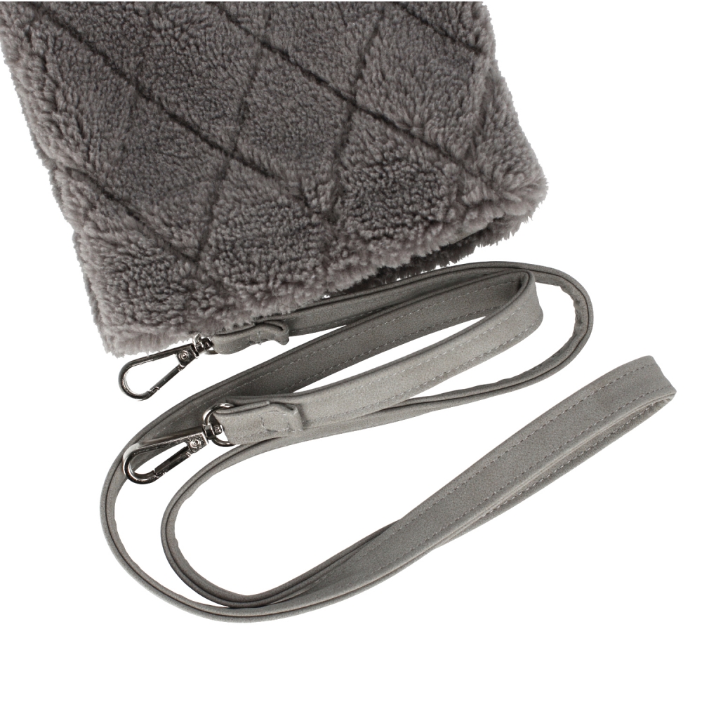 borsa a mano borsa Starpak in peluche grigio