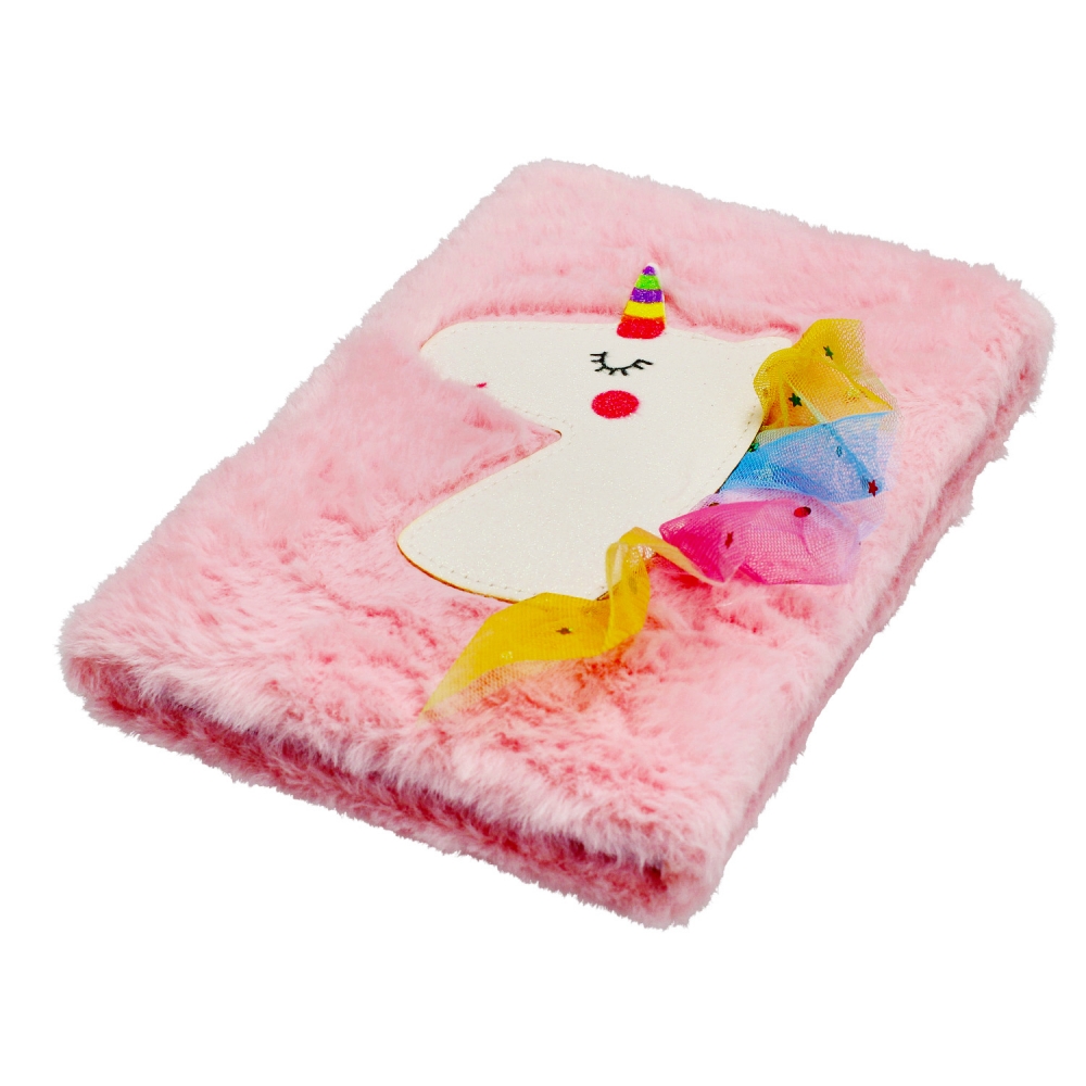 quaderno peluche 150x210 righe pastello unicorno s