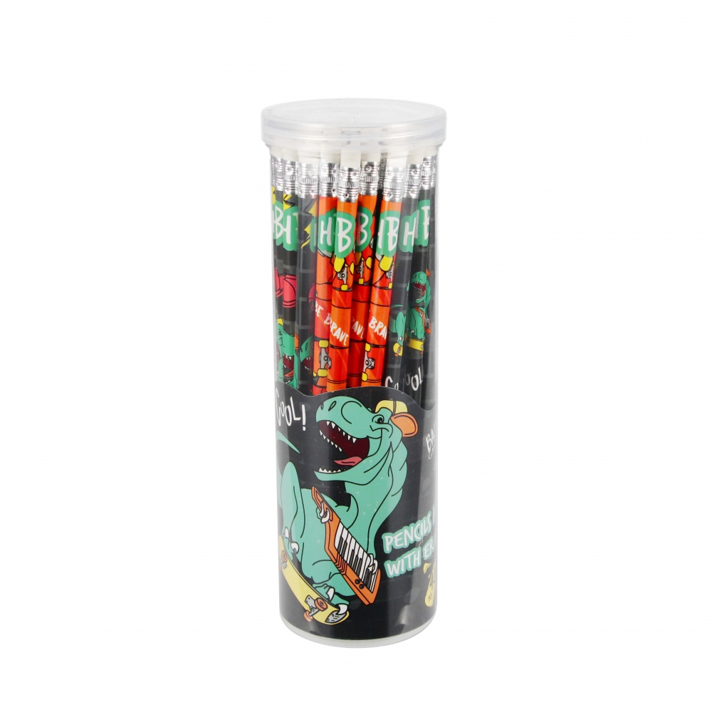 matita con gomma hb state dino starpak tube