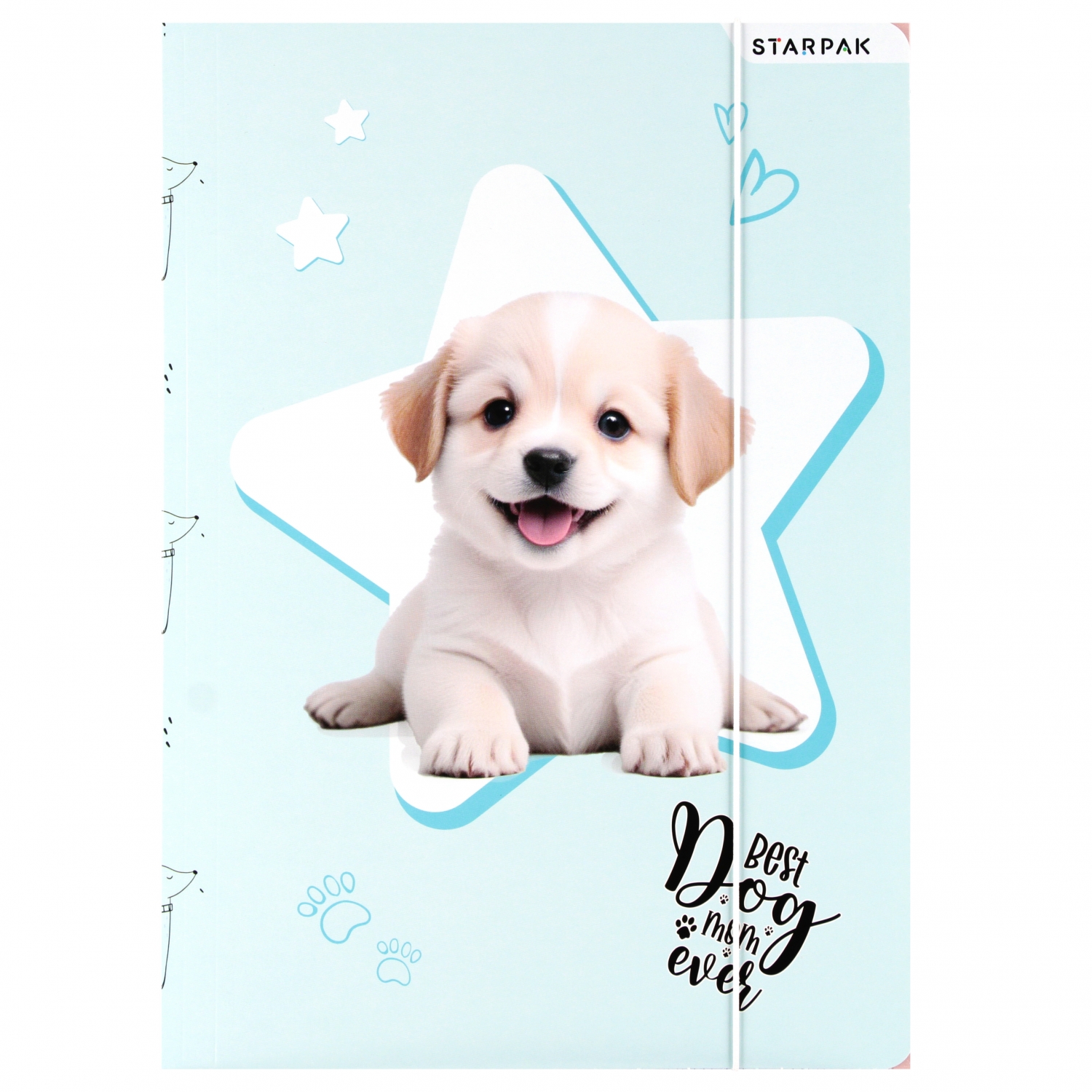 cartella con elastico carta a4 doggy starpak foil
