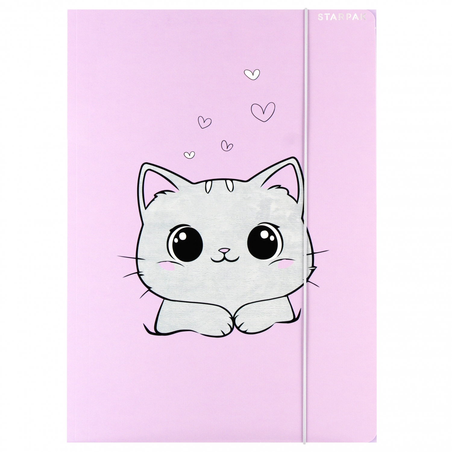 cartella con elastico carta a4 gatto peluche starp