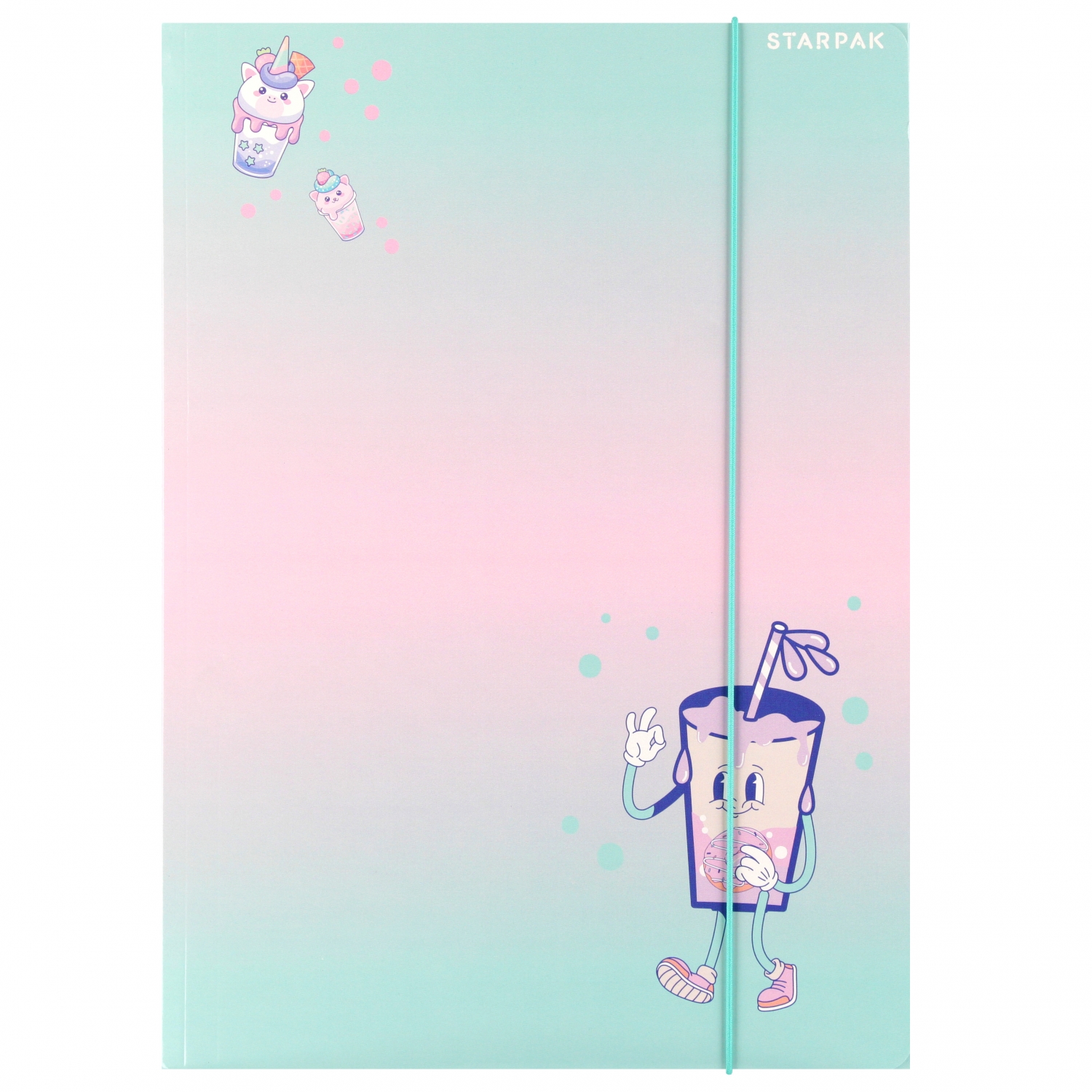 cartella con elastico carta a4 bubble tea starpak