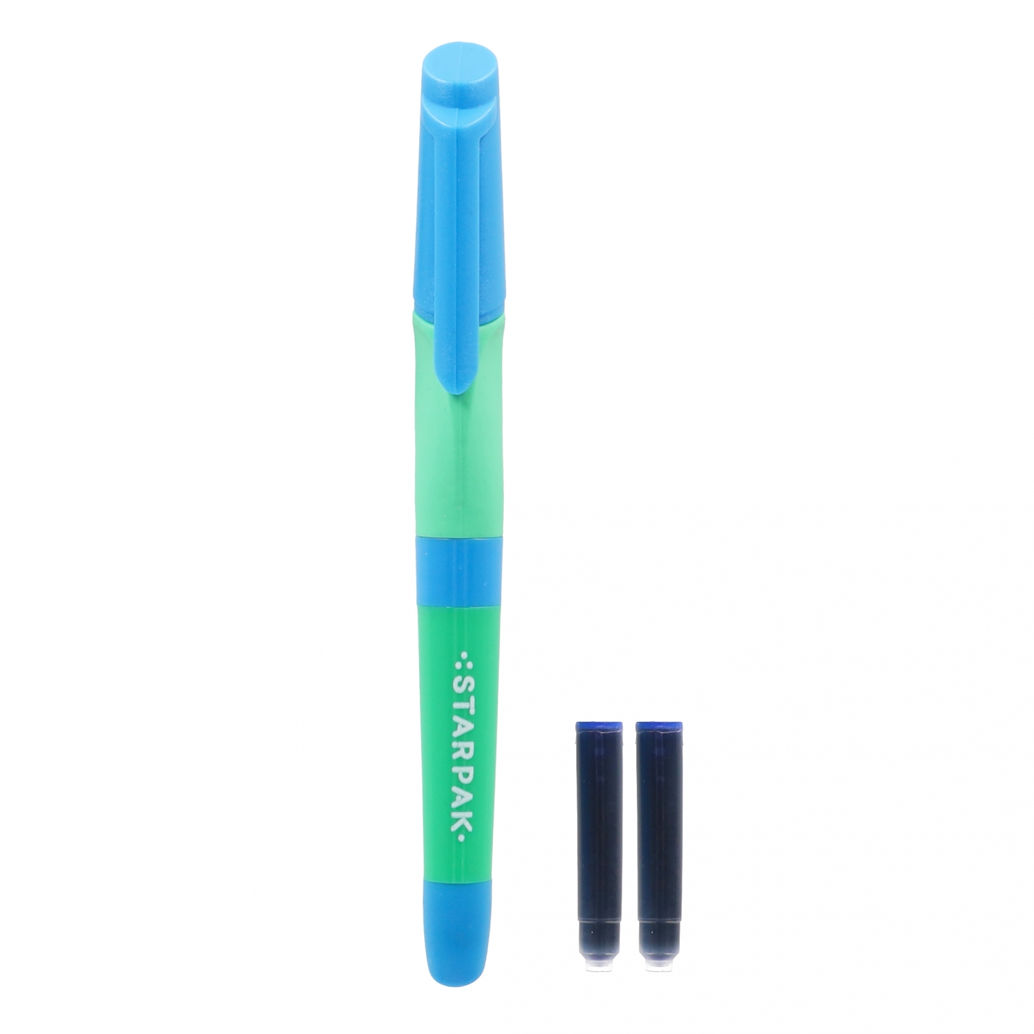 penna in blister starpak blu/verde + 2 cartucce pr
