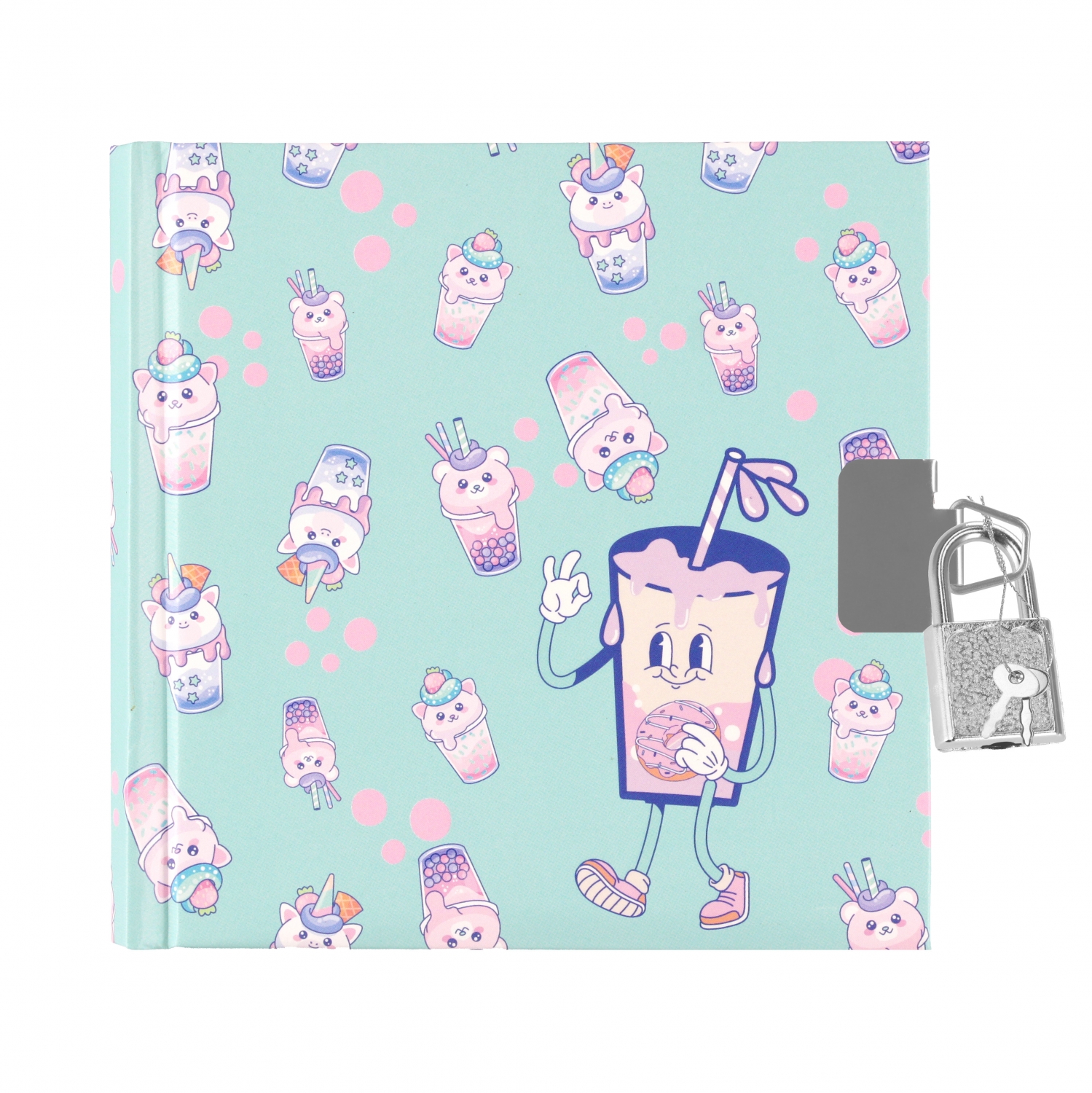 diario con lucchetto 135x135 bustina di bubble tea