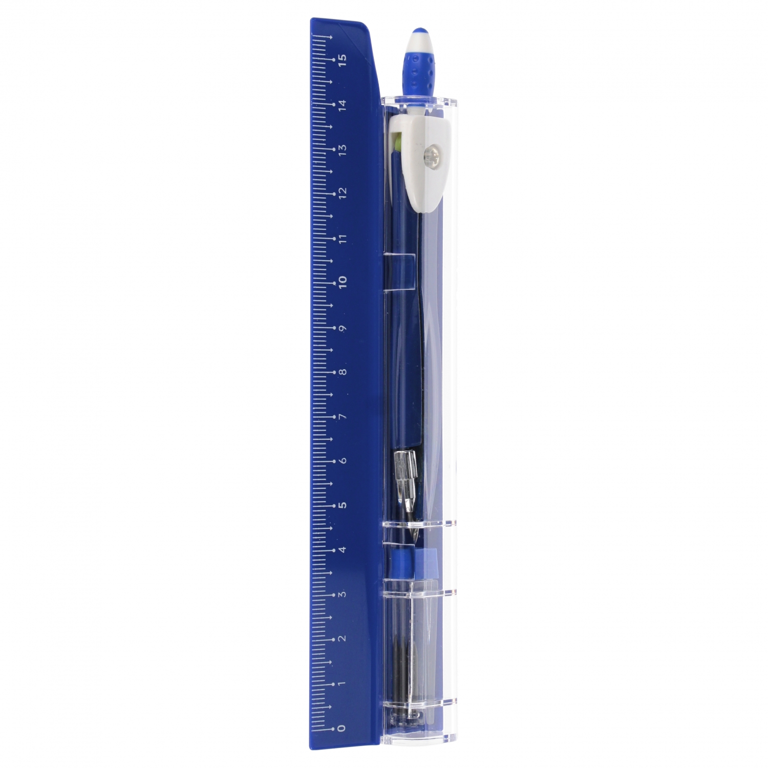 bussola met + righello blu scuro starpak blister