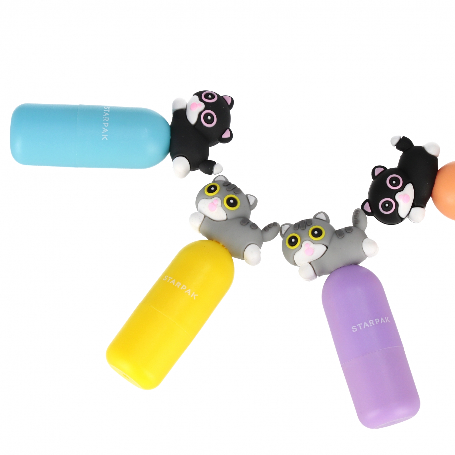 Mini evidenziatore 4 colori gatti starpak blister