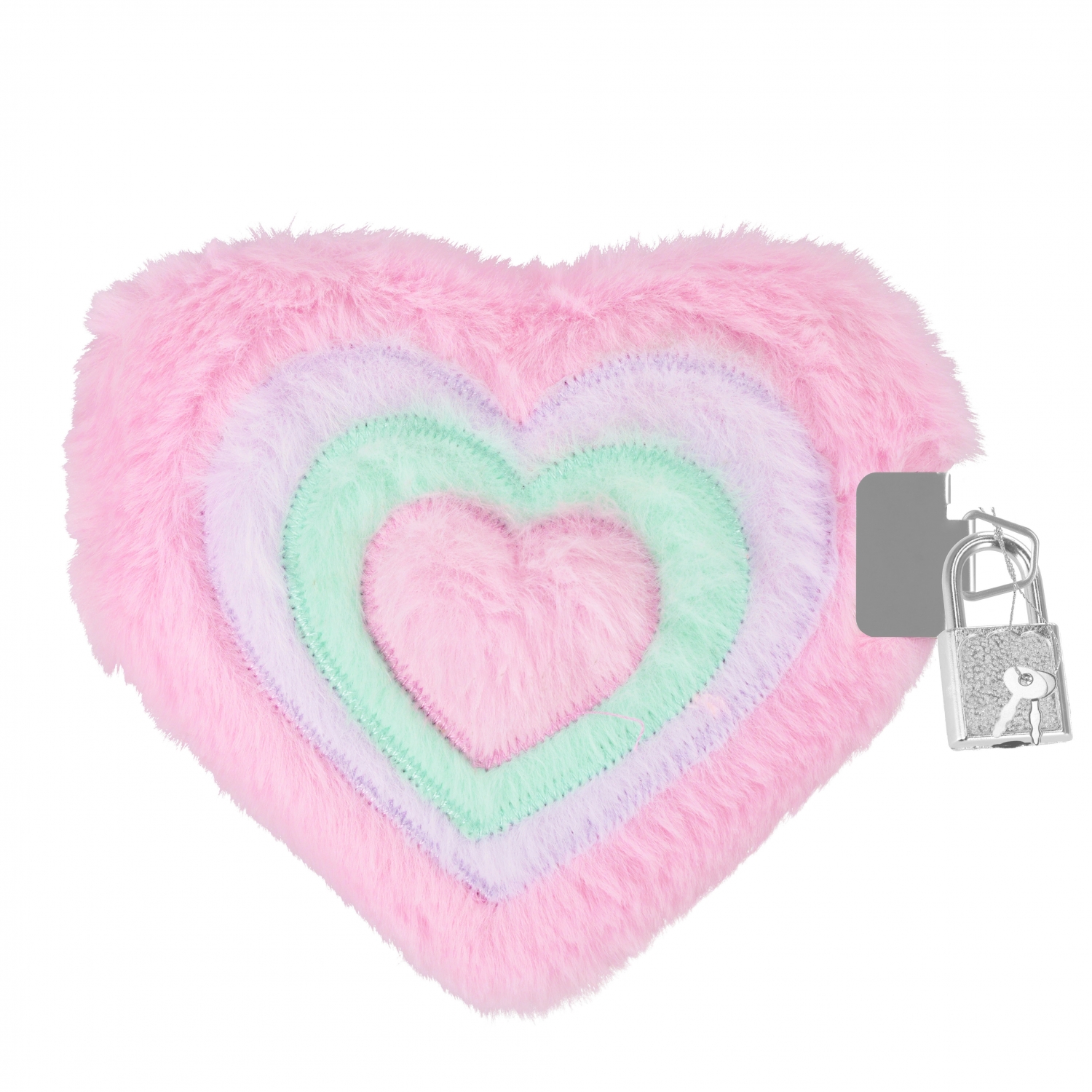 Diario in peluche con chiusura 130x110/64k cuore s