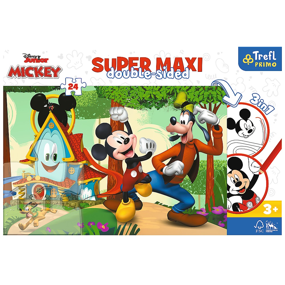 5900511410129 Puzzle 24 elementy Super Maxi Mickey wesoły domek