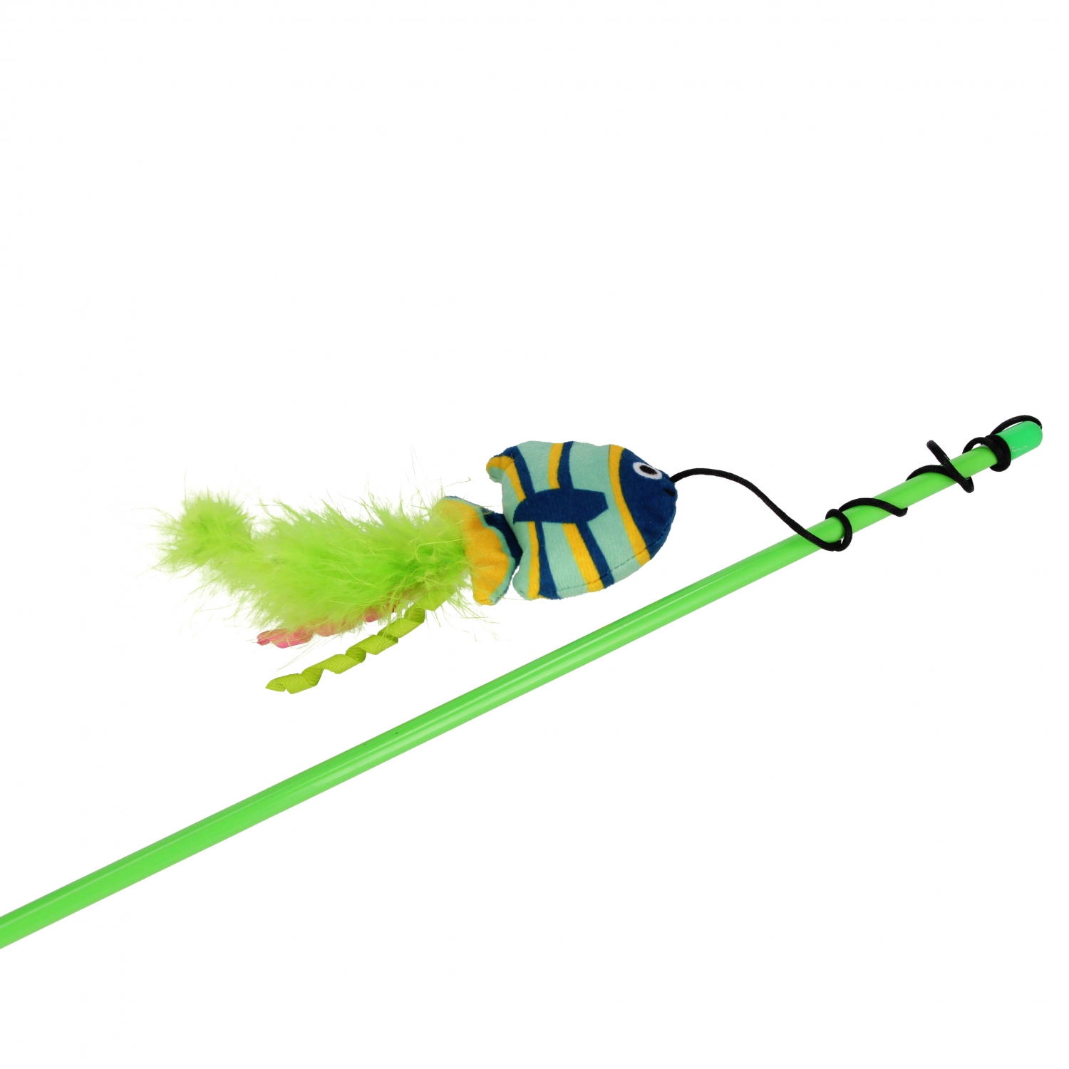 giocattolo per gatti canna da pesca pesce 47cm tru